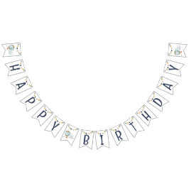 Flaggor för vattenfärgsblå Luftballong