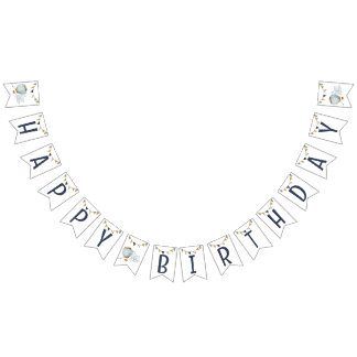 Flaggor för vattenfärgsblå Luftballong