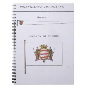 Flaggor från Monaco, från en fransk bok av Anteckningsbok