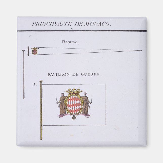 Flaggor från Monaco, från Fransken bok i Flaggor,  Magnet (Framsidan)