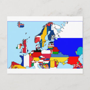 FLAGGOR i EUROPA KARTA Vykort
