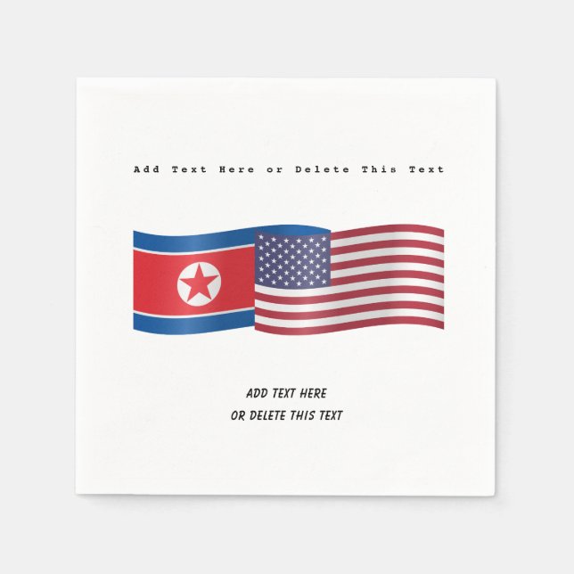 Flaggor i Förenade Stater och Nordkorea Lägg till  Pappersservett (Framsidan)