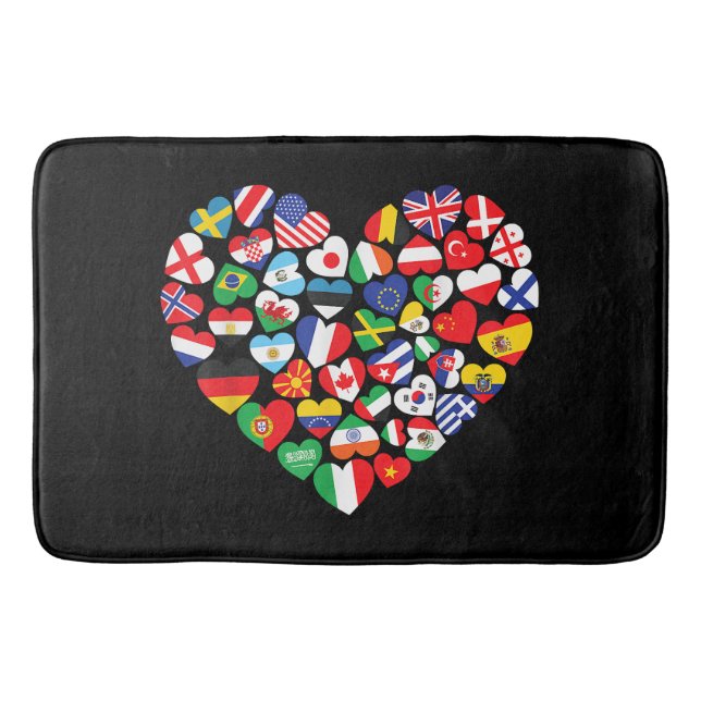 FLAGGOR i LAND i INTERNATIONELL FLAGGA Badrumsmatta (Framsidan)