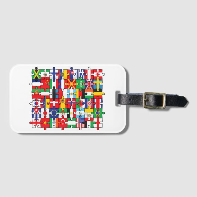 FLAGGOR i LAND i INTERNATIONELL FLAGGA Bagagebricka (Framsida horisontal)