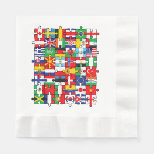 FLAGGOR i LAND i INTERNATIONELL FLAGGA Pappersservett