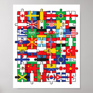 FLAGGOR i LAND i INTERNATIONELL FLAGGA Poster