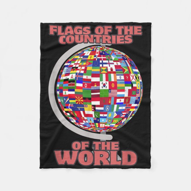 FLAGGOR i LAND i INTERNATIONELL Fleecefilt (Framsidan)