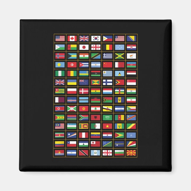 FLAGGOR i LAND i INTERNATIONELL Magnet (Framsidan)