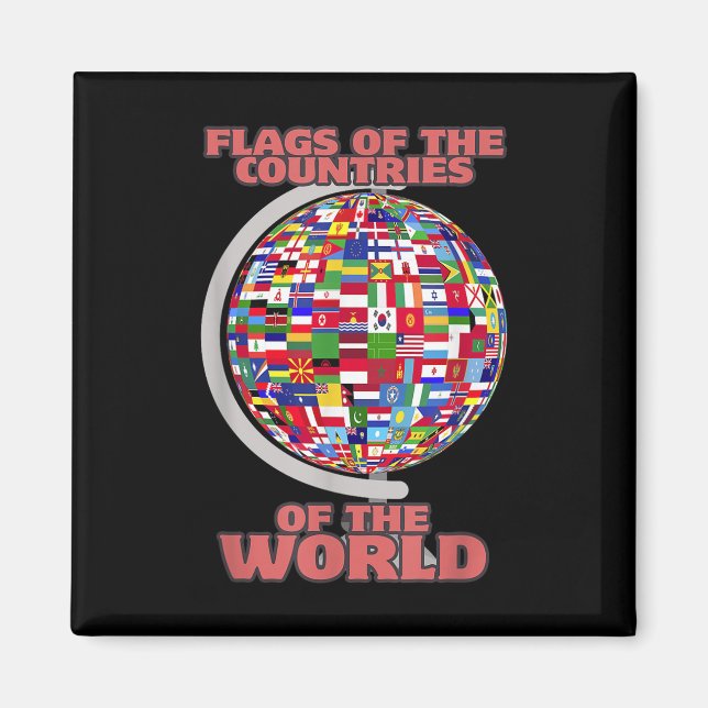 FLAGGOR i LAND i INTERNATIONELL Magnet (Framsidan)