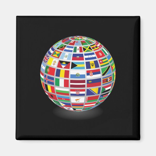 FLAGGOR i LAND i INTERNATIONELL Magnet (Framsidan)