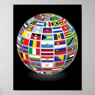 FLAGGOR i LAND i INTERNATIONELL Poster