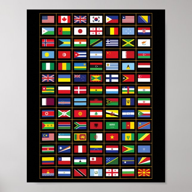 FLAGGOR i LAND i INTERNATIONELL Poster (Framsidan)