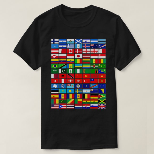 FLAGGOR i LAND i INTERNATIONELL T Shirt (Design framsida)
