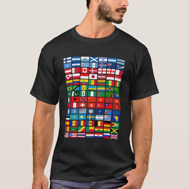 FLAGGOR i LAND i INTERNATIONELL T Shirt (Framsida)