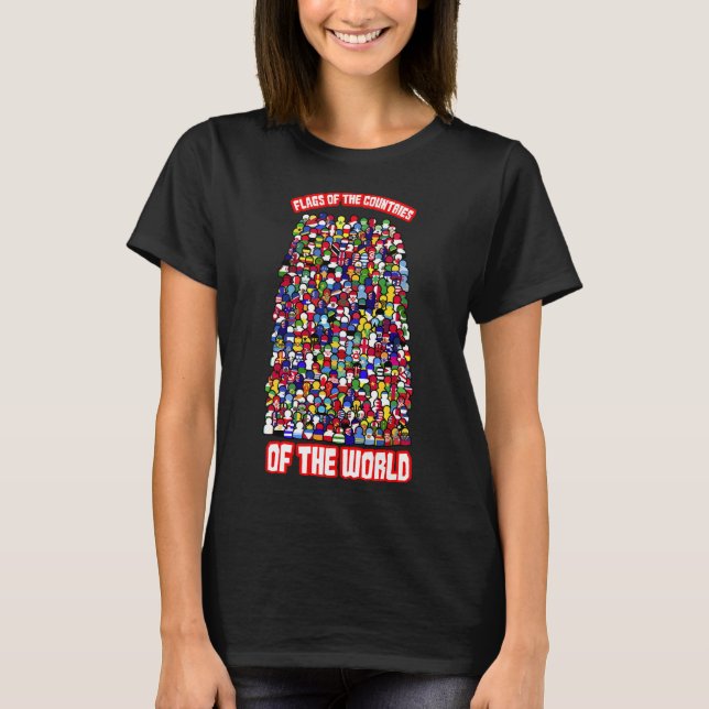 FLAGGOR i LAND i INTERNATIONELL T Shirt (Framsida)