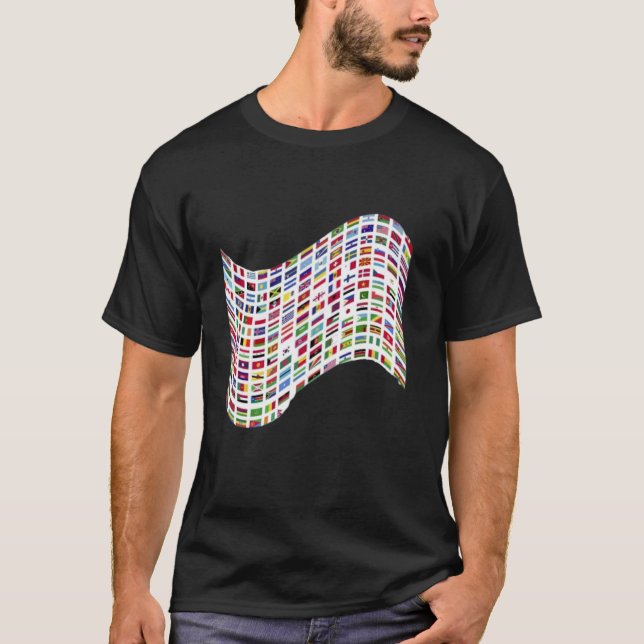 Flaggor i Land i World 287 Flagga Inter T Shirt (Framsida)