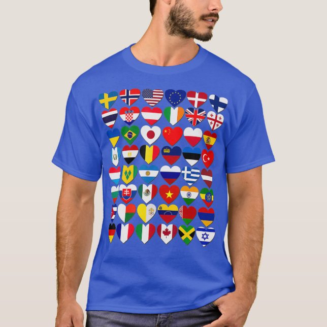 Flaggor i Land i WorldInternational T Shirt (Framsida)