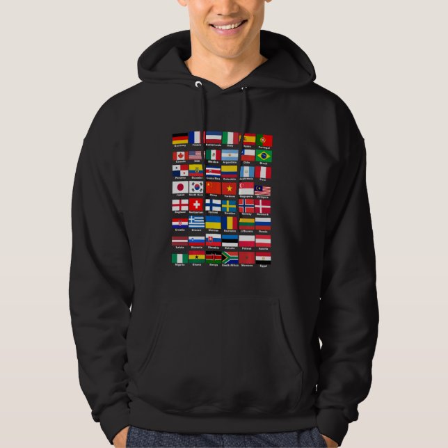 Flaggor i Land - Internationella nationen Hoodie (Framsida)