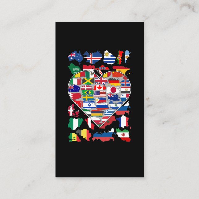 Flaggor i Land Visitkort (Framsida)