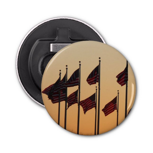 Flaggor i Sunset American Patriotic USA Flasköppnare (Framsidan)