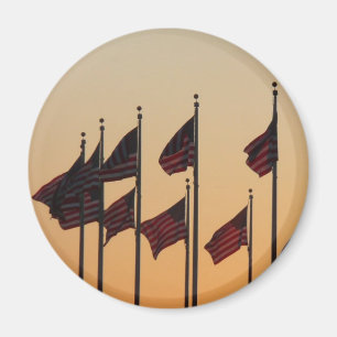 Flaggor i Sunset American Patriotic USA Magnet