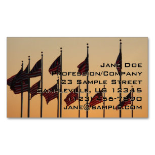 Flaggor i Sunset American Patriotic USA Magnetiska Visitkort