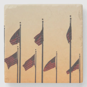 Flaggor i Sunset American Patriotic USA Underlägg Sten