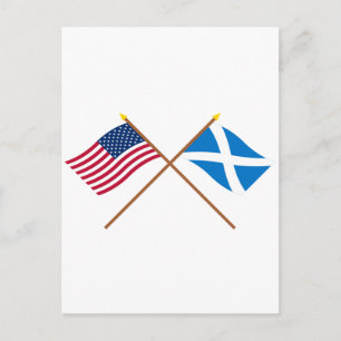 Flaggor i USA och Skottland (Kor) Vykort