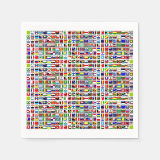 Flaggor i världen pappersservett (Framsidan)