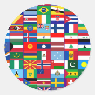 Flaggor i världen runt klistermärke