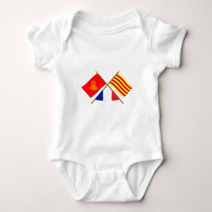 Flaggor Languedoc-Roussillon & Pyrénées-Oriental T Shirt