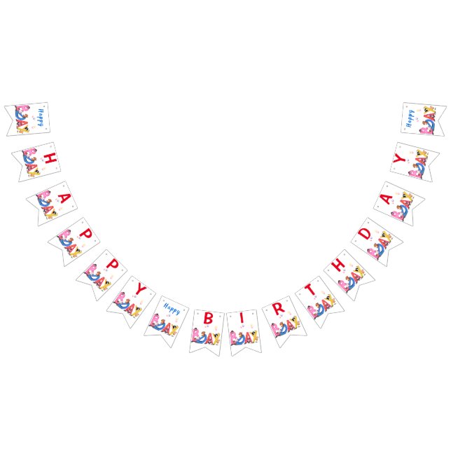 Flaggor Lycklig Bears Party (Alla)