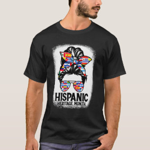 Flaggor Messy Bun Hispanic W T Shirt