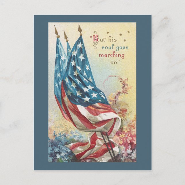 Flaggor och blommor för blomman vykort (Framsida)