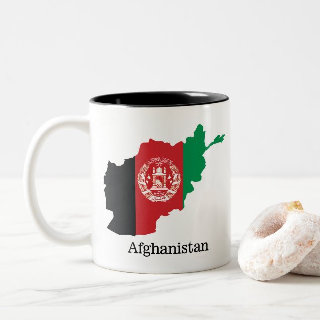 Flaggor och länder Afghanistan Två-Tonad Mugg (Med munk)