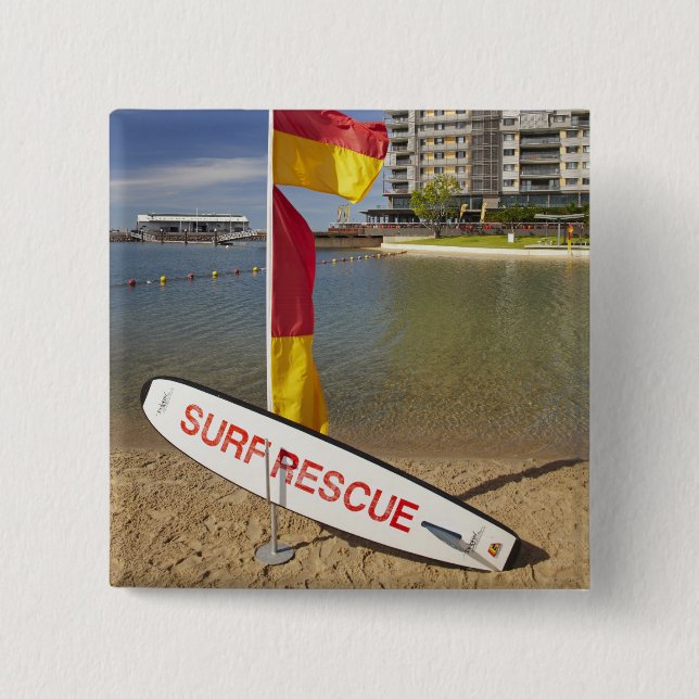 Flaggor och surf räddningsbräda knapp (Framsida)