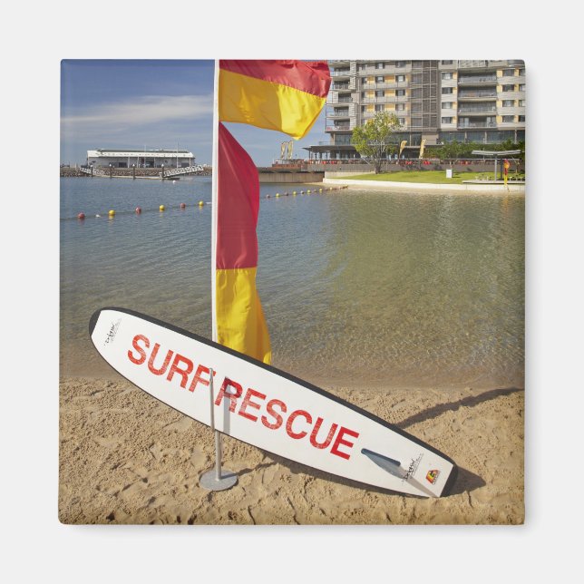 Flaggor och surfbräda för räddning magnet (Framsidan)