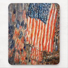 Flaggor om Waldorf av Childe Hassam. Fin konst Musmatta