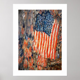 Flaggor om Waldorf av Childe Hassam. Fin konst Poster