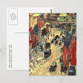 "Flaggor på 57:e gatan" av Childe Hassam Vykort
