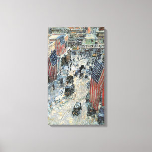 Flaggor på 57:e gatan av Frederick Childe Hassam Canvastryck