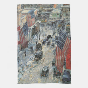 Flaggor på 57:e gatan av Frederick Childe Hassam Kökshandduk