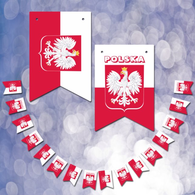 Flaggor, patriotiska banderoller, Polen Vimplar (Skapare uppladdad)