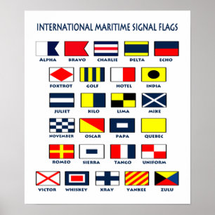 Flaggor till havs. Internationell-signaturer Poste Poster