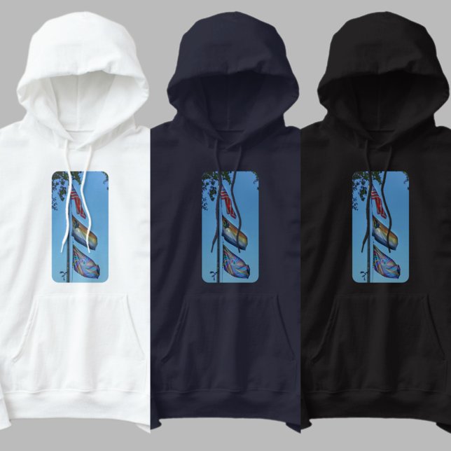 Flaggor till Pridet USA: s Rainbow Peace Bear Brot Hoodie (Skapare uppladdad)