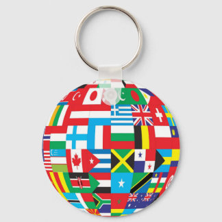 Flaggor Värld runt Globe Nyckelring