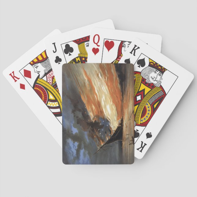 Flaggskeppet Rebel Civil Krig vid Fire of American Casinokort (Baksidan)