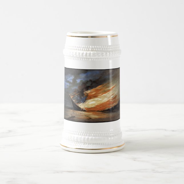 Flaggskeppet Rebel Civil Krig vid Fire of American Sejdel (Center)