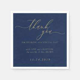 Flaggskeppsfiske Guld - formell minimalistisk deko Pappersservett