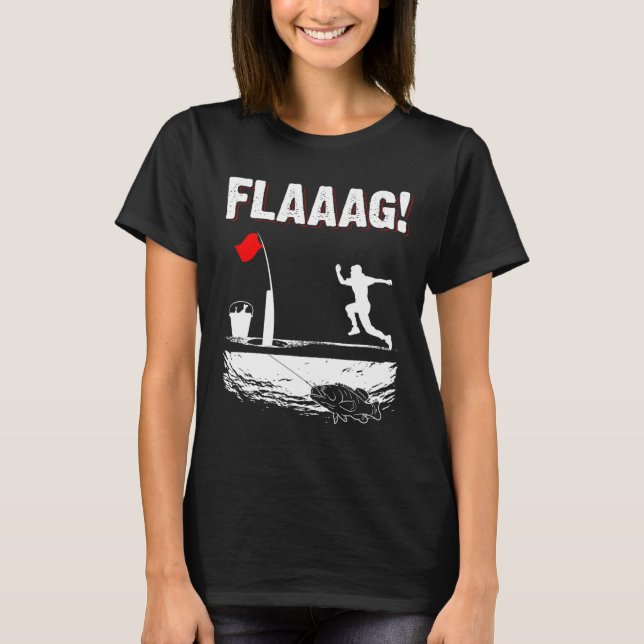 Flaggstång för isfiske för män t shirt (Framsida)